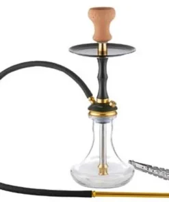Super Heroes Shisha transparent, schwarz/gold 1 Anschluss