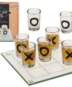 Tic Tac Toe Glas-Trinkspiel mit 9 Gläsern