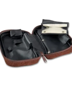 Pfeifentasche 2er Wildleder braun 22x6x12,5