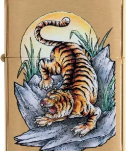 ZIPPO messing gebürstet Tattoo Tiger