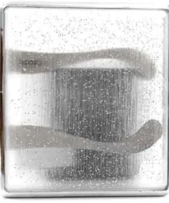 Zigarettenetui Kunststoff Transparent Glitzer 18er
