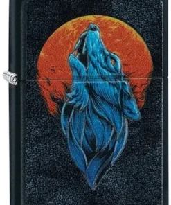 Zippo Feuerzeug Wolf Design Schwarz