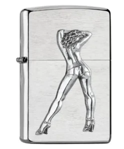 ZIPPO chrom gebuerstet Gogo Girl Emblem 2007655
