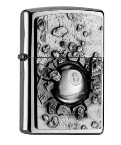 ZIPPO chrom gebuerstet Eight Ball in Wall 2004738