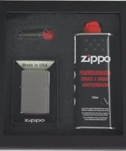 ZIPPO „Geschenk-Set“ Feuerzeug chrom gebuerstet