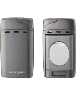 Cigarrenfeuerzeug Jet SILVER MATCH chrom Tankanzeige, Cutter