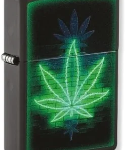 Zippo Feuerzeug Glowing Leaf schwarz matt