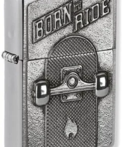 Zippo Feuerzeug Skateboard chrom gebürstet