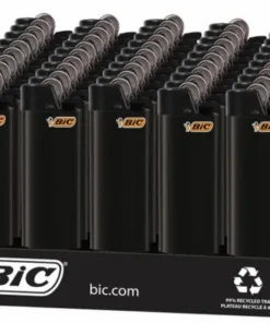 Einwegfeuerzeug Stein BiC Maxi All Black Steller mit 50 Stück