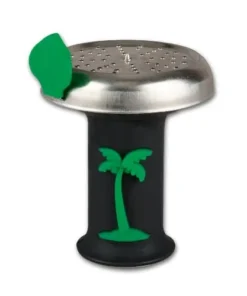 Shisha Kopf Palmendekor aus Silikon in schwarz grün mit Kaminhaube