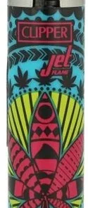Clipper Feuerzeug Jet-Flame Mandala Leaves 2v4