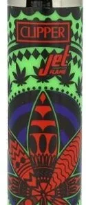 Clipper Feuerzeug Jet-Flame Mandala Leaves 4v4