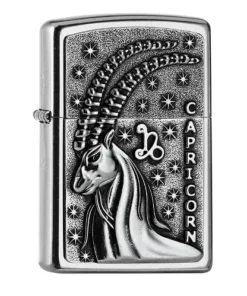 ZIPPO Street chrom Capricorn Emblem Tierkreiszeichen 2006506