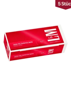 Bundle: L&M Red Filterhülsen King Size (5×200 Stück)