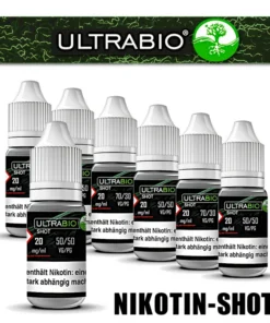 20 mg ULTRABIO 10x 10 ml Nikotinshot 50/50 oder 70/30 – 100 ml
