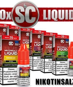 10x 10ml SC RED LINE OVERDOSED Nikotinsalz E-Liquid – Neue Sorten