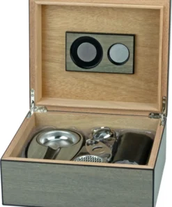 Humidor-Set Eiche grau Finish für ca. 40 Zigarren