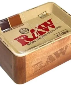 Raw Cache Box Mini aus Holz mit Drehtablett als Deckel