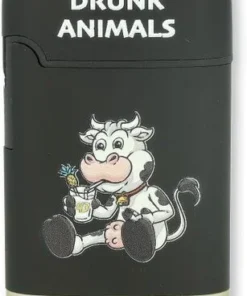 Easy Torch Feuerzeug 4v4 DRUNK ANIMALS Kuh Schwarz