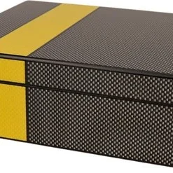 Humidor carbonfinish grau/gelb glänzend