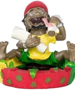 Rasta Spagat Aschenbecher Polyresin Ø 10,5cm, H 10cm