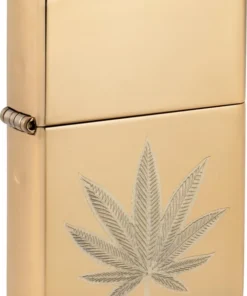 ZIPPO messing poliert graviert „Cannabis Leaf“ 60007419