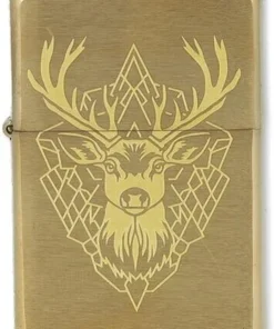 Zippo Feuerzeug Fantasy Deer Design Brushed Brass