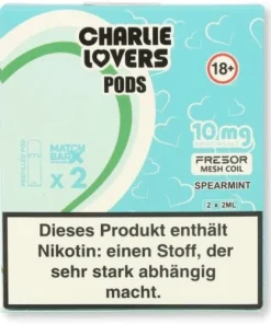 Charlie Lovers Prefilled Pod 2x2ml Spearmint 10mg
