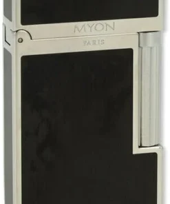 Myon Zigarrenfeuerzeug Schwarz / Chrome Brass Softflame