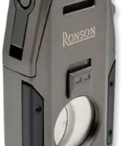 Ronson Mirage Zigarrenfeuerzeug Gun Metal 2er Jetflame mit Zigarrenzubehör