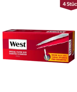 Bundle: West Red Filterhülsen Extra Size (4×250 Stück)