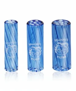 Grannys Weed Glas Vortex Spiral Filter Tips 3er Set 8/10/12mm Blau