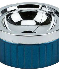 Kippascher Metall chrom/blau mit Rillen 11cm