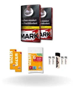 Bundle: Mark Adams 1 Classic Drehtabak (2x30g) + Gizeh Papes (2×50 Stück) + Gizeh Filter (120 Stück) + Feuerzeuge (5 Stück)
