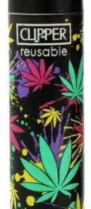 Clipper Feuerzeug Neon Leaves 2 1v4 Weedblatt
