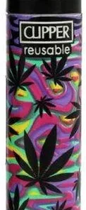 Clipper Feuerzeug Neon Leaves 2 4v4 Weedblatt
