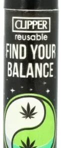 Clipper Feuerzeug Weed Slogan 13 3v4 FIND YOUR BALANCE