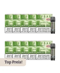 10er Pack E-Liquidpod ELFBAR Elfa KIWI PASSION. GUAVA 0 mg 2 Pods ( OHNE NIKOTIN )