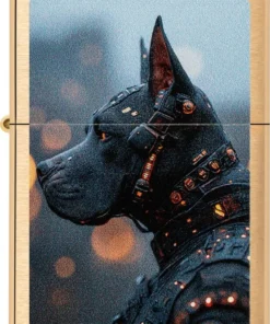 Zippo messing gebürstet color Futuristic Dog