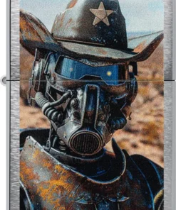 Zippo chrom gebürstet color Cowboy Robot