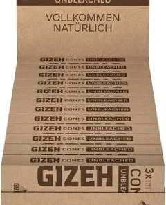 Display GIZEH UNBLEACHED CONES + TIP (3er) (24)