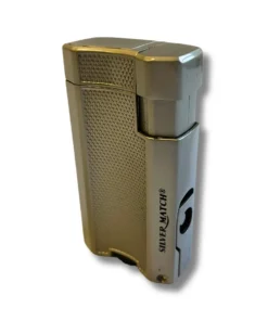 Silver Match Sturmfeuerzeug Double Jetflame Metall mit Zigarrenpuncher Silber