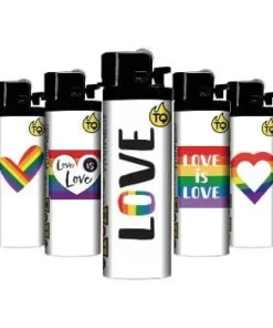 Einwegfeuerzeug Stein TOBALIQ Love is Love Steller mit 50 Stück
