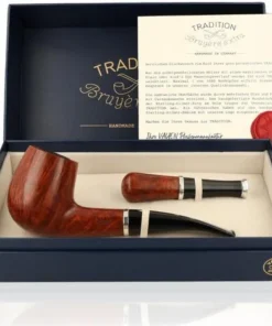 Vauen Pfeife Tradition Weißpunktqualität Bruyere extra Braun Glatt 072 mit Pfeifenstopfer und Zertifikat