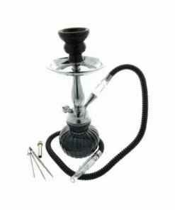 Wasserpfeife mit 1 Anschluss 24 cm Schwarz