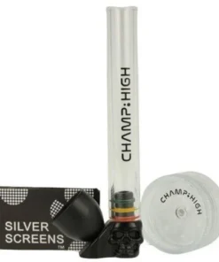 Kräuterpfeife Champ High mit Grinder Glaspfeife Totenkopf
