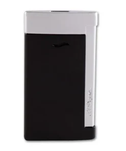 Feuerzeug Dupont Slim 7 mit Jetflamme aus Aluminium lackiert in schwarz silber matt