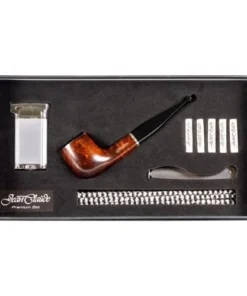 Pfeife Premium Set JEAN CLAUDE braun gerade/Feuerzeug, Besteck