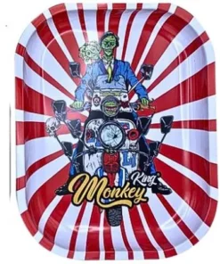 Monkey King Rolling Tray Metall Rot-Weiß Nr.3