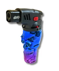 Champ Sturmfeuerzeug Jetflame Totenkopf Gradient Metallic Lila Blau